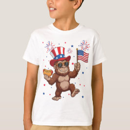 Bigfoot 4. Juli Patriotische Rakete und Feuerwerk T-Shirt
