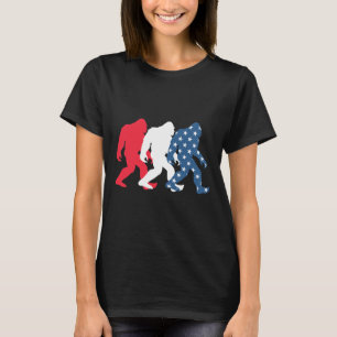 Bigfoot 4. Juli Sasquatch Amerikanische Flagge Pat T-Shirt