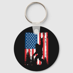 Bigfoot 4. Juli Vintage Amerikanische USA-Flagge S Schlüsselanhänger