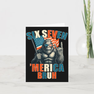 Bigfoot 6 7 Meme Merica Amerikanische Flagge Patri Karte