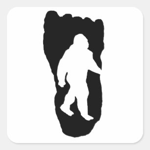 Bigfoot-Abdruck Quadratischer Aufkleber