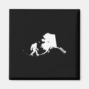 Bigfoot Alaska Staat Karte Sasquatch Männer Frauen Magnet