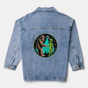 Bigfoot Alien Alliance - Funny Scifi Cryptid Jeansjacke