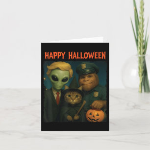 Bigfoot Alien Cat Funny Halloween Trick Leckerei D Karte
