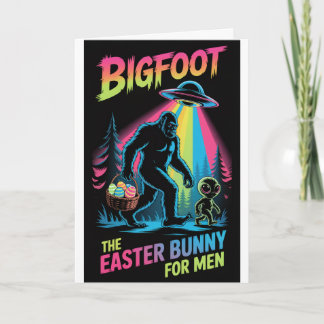 Bigfoot Alien Easter Bunny Card Funny Cryptid  Karte