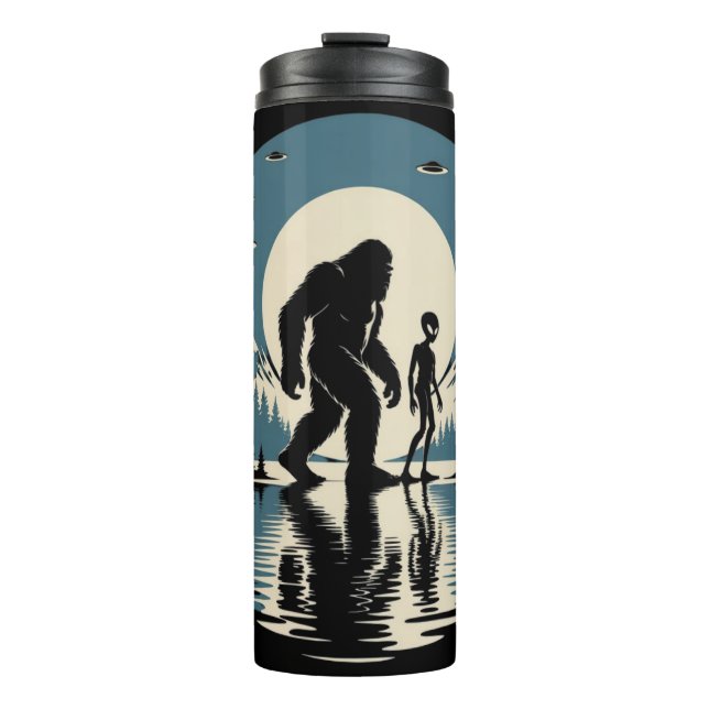 Bigfoot Alien UFO Kryptiden-Becher Thermosbecher (Vorderseite)