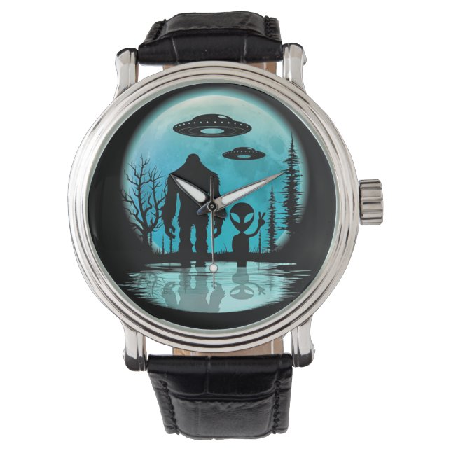 Bigfoot Alien UFO Offenlegung Verschwörung Geschen Armbanduhr (Vorderseite)