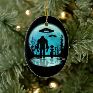 Bigfoot Alien UFO Offenlegung Verschwörung Geschen Keramik Ornament