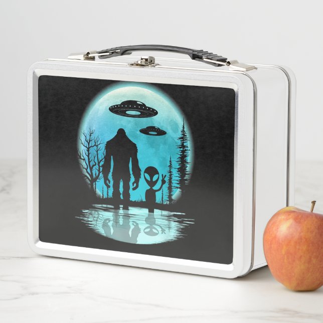 Bigfoot Alien UFO Offenlegung Verschwörung Geschen Metall Brotdose (Beispiel)