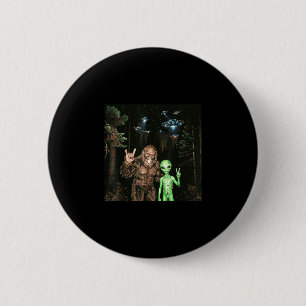 Bigfoot Alien UFO Selfie lustiger Sasquatch Meme M Button