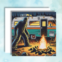 Bigfoot am Campfire und Retro Rv Karte