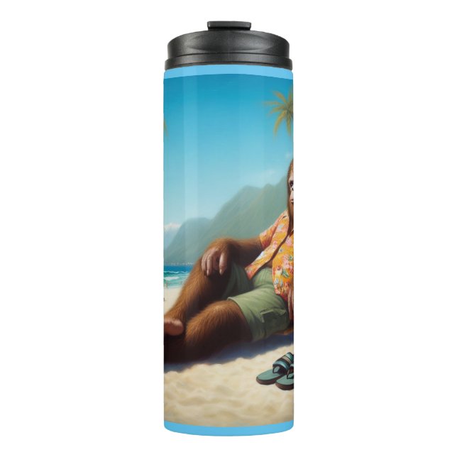 Bigfoot Am Strand Thermosbecher (Vorderseite)