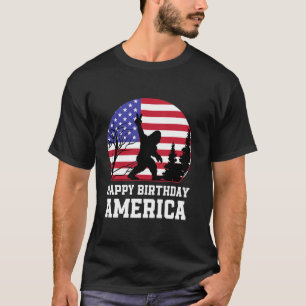 Bigfoot America Rock On American Flag Patriotic 4t T-Shirt