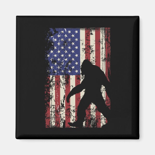 Bigfoot American Flag 4. Juli Patriotic Magnet (Vorne)