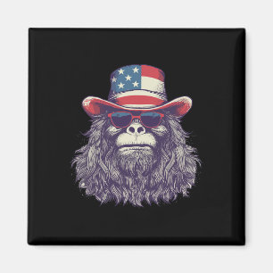 Bigfoot American Flag Hat 4. Juli Patriotic SA Magnet