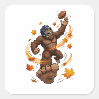 Bigfoot American Football-Shirt Lustig Sasquatch G Quadratischer Aufkleber
