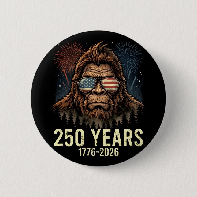 Bigfoot Amerika Feuerwerk 4. Juli 250 Button (Vorderseite)
