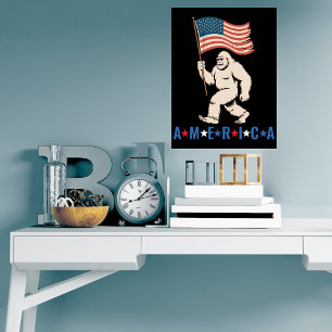 Bigfoot Amerika Patriotischer Lustiger Sasquatch U Poster