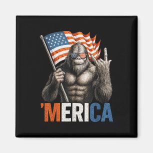 Bigfoot Amerika Patriotischer Sasquatch Rockt Amer Magnet
