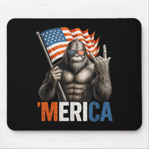 Bigfoot Amerika Patriotischer Sasquatch Rockt Amer Mousepad