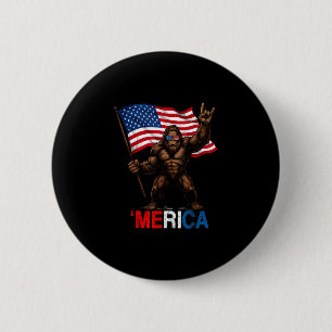 Bigfoot Amerika rock amerikanische Flagge patrioti Button