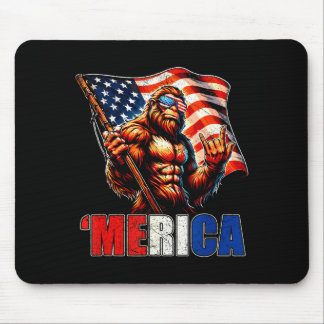 Bigfoot Amerika rock amerikanische Flagge patrioti Mousepad