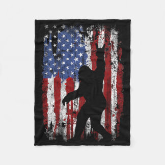 Bigfoot Amerikanische Flagge 4. Juli Patriotisch 1 Fleecedecke