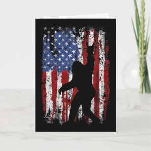Bigfoot Amerikanische Flagge 4. Juli Patriotisch 1 Karte
