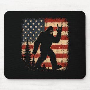 Bigfoot amerikanische Flagge patriotischer Sasquat Mousepad
