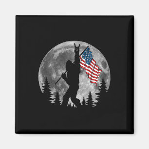 Bigfoot-Amerikanische-Flagge-Sasquatch-patriotisch Magnet