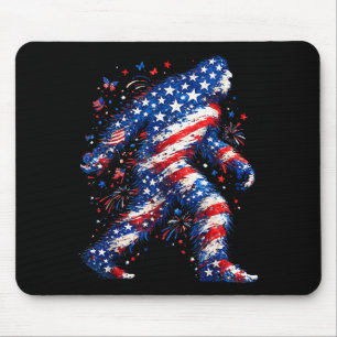Bigfoot amerikanische Flagge Sasquatch patriotisch Mousepad