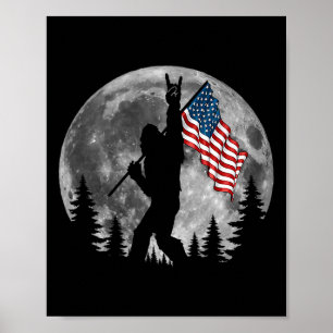 Bigfoot Amerikanische Flagge Sasquatch Patriotisch Poster