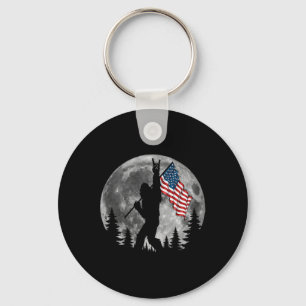 Bigfoot Amerikanische Flagge Sasquatch Patriotisch Schlüsselanhänger