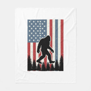 Bigfoot Amerikanische Flagge Vintage Vektor-Shirt- Fleecedecke