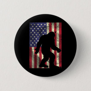 Bigfoot Amerikanische US-Flagge Memorial Day Sasqu Button