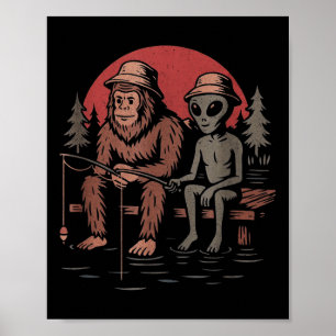 Bigfoot Angeljäger-Shirt Männer Jungen Sasquatch A Poster