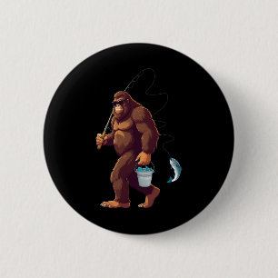 Bigfoot-Angeln Lustig Retro Sasquatch Angler Papa Button