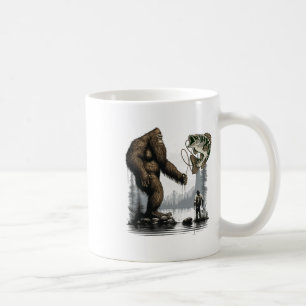 Bigfoot-Angeln Lustiger Sasquatch-Fisch 1 Kaffeetasse