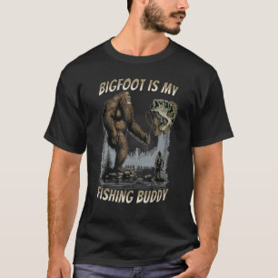Bigfoot-Angeln Lustiger Sasquatch Fisch T-Shirt