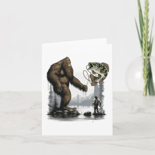 Bigfoot Angeln Sasquatsch Fisch 1 Karte