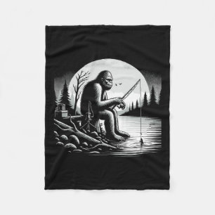 Bigfoot Angelsee Sasquatch Fisherman Funny Fis Fleecedecke