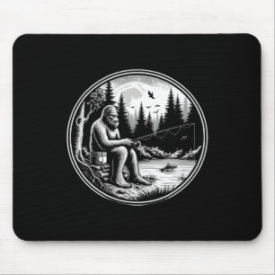 Bigfoot Angelsee Sasquatch Fisherman Funny Fis Mousepad