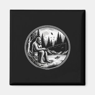 Bigfoot-Angler-See Sasquatch-Angler Lustiger Fisch Magnet