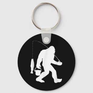 Bigfoot-Angler-Shirt Lustig Sasquatch Und Fisch Schlüsselanhänger