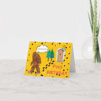 Bigfoot Anniversaire Silly Funny Carte de pliage