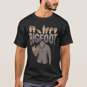 Bigfoot Asl Hand Gesture Deaf Hörverlust Awarene T-Shirt