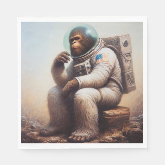 Bigfoot Astronaut Serviette (Vorderseite)