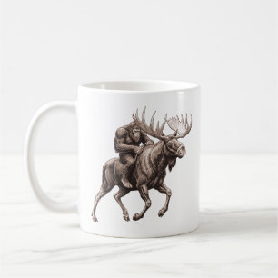 Bigfoot auf einem Elch reitend Kaffeetasse