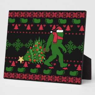 Bigfoot auf Strick Hintergrund Fotoplatte
