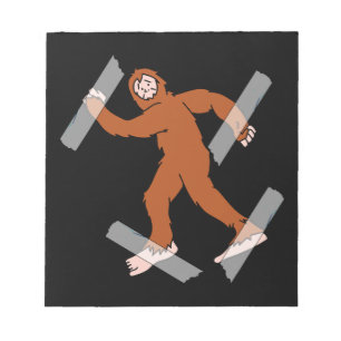 Bigfoot aufgefangen auf Band Notizblock